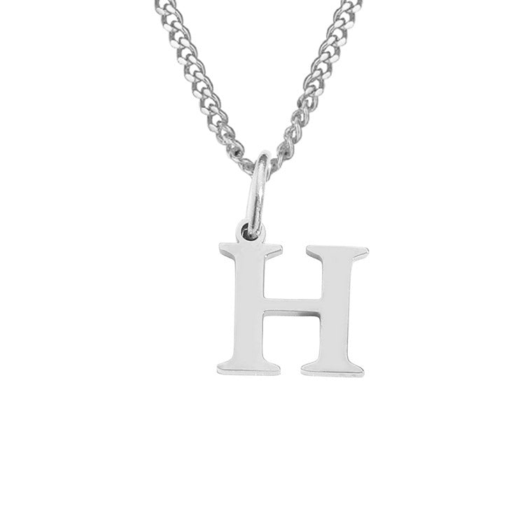 Colar de Aço Inoxidável com 26 Letras (Banhado a Ouro 14K)