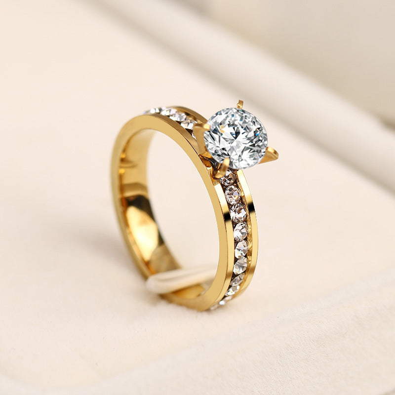 Anel de Diamantes com Strass