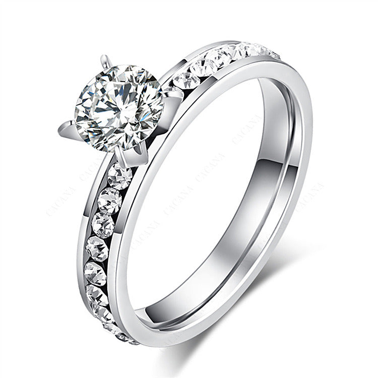 Anel de Diamantes com Strass