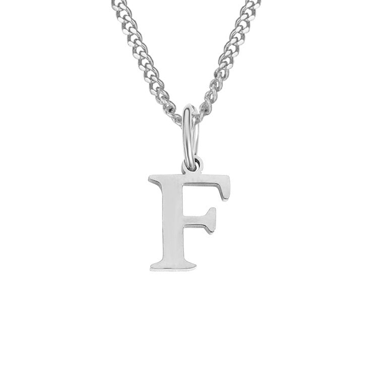 Colar de Aço Inoxidável com 26 Letras (Banhado a Ouro 14K)