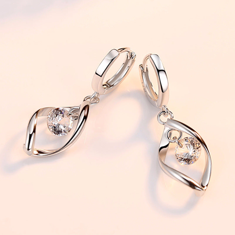 Brincos de Prata com Zircónia em Gota de Pérola