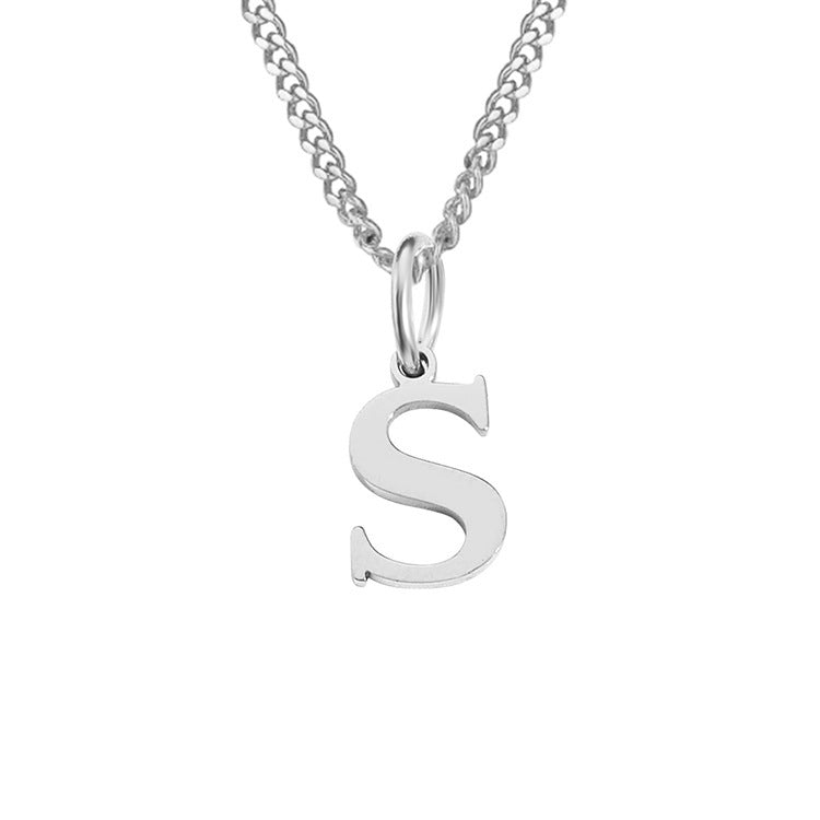 Colar de Aço Inoxidável com 26 Letras (Banhado a Ouro 14K)