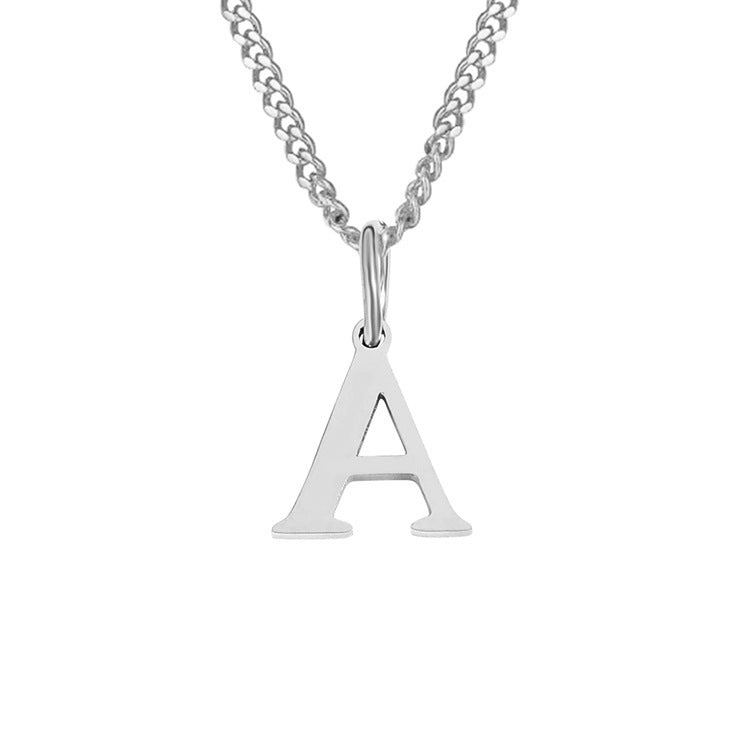 Colar de Aço Inoxidável com 26 Letras (Banhado a Ouro 14K)