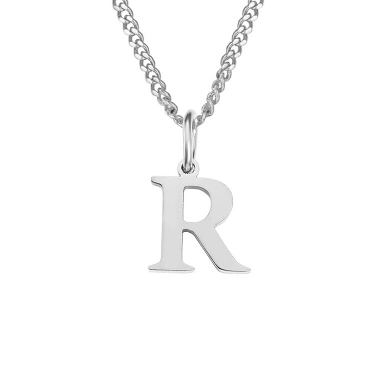 Colar de Aço Inoxidável com 26 Letras (Banhado a Ouro 14K)