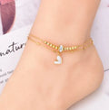 Tornozeleira com Coração de Strass