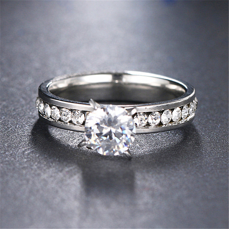 Anel de Diamantes com Strass