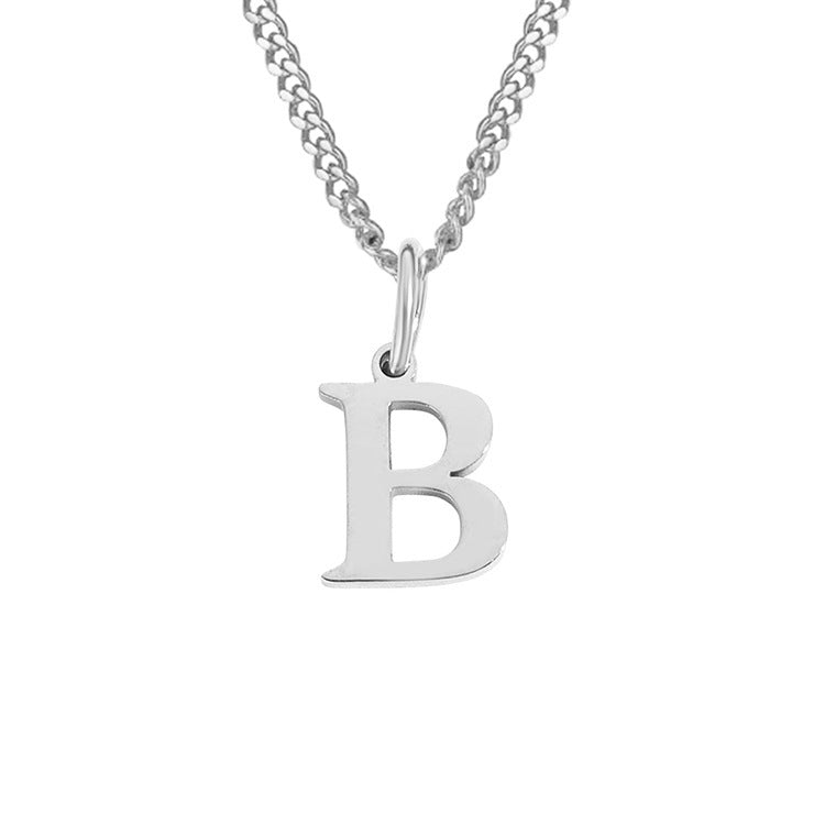 Colar de Aço Inoxidável com 26 Letras (Banhado a Ouro 14K)