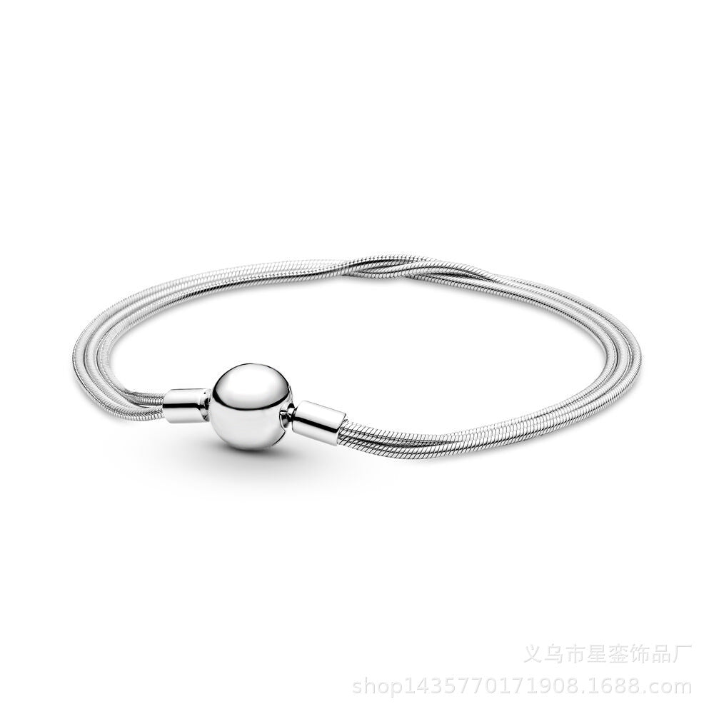 Pulseira de Prata com Contas