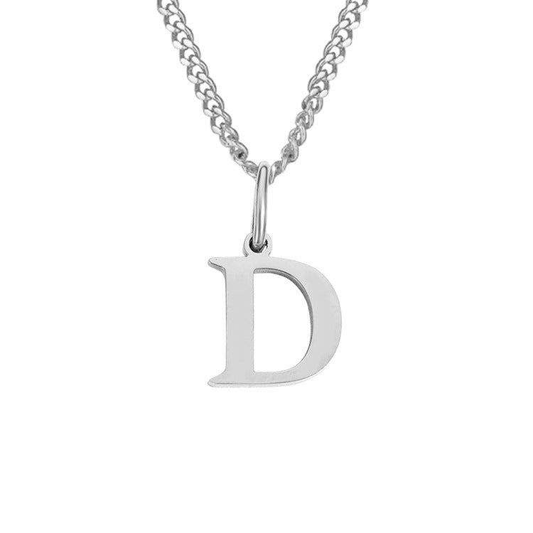 Colar de Aço Inoxidável com 26 Letras (Banhado a Ouro 14K)