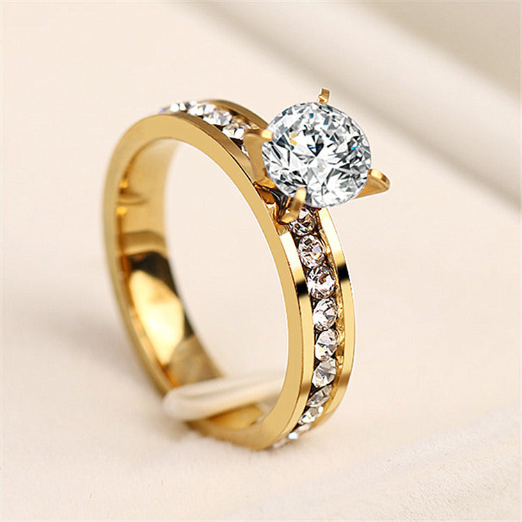 Anel de Diamantes com Strass