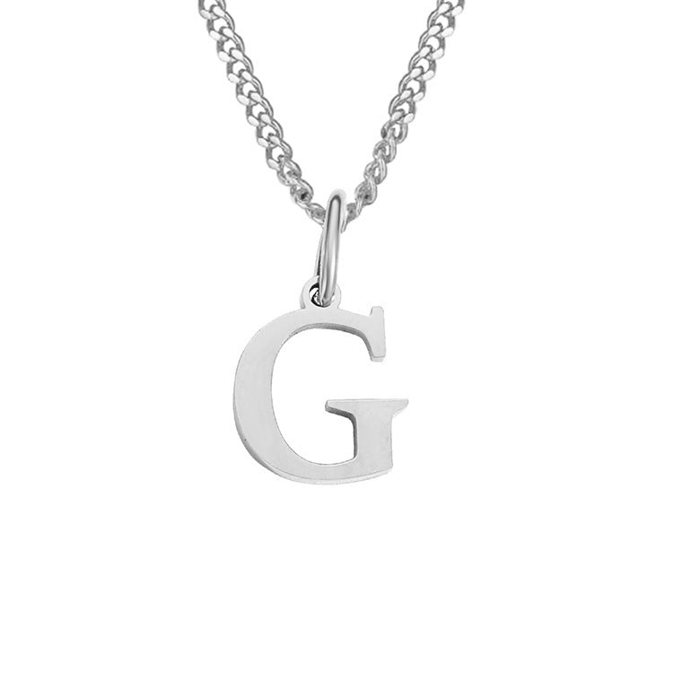 Colar de Aço Inoxidável com 26 Letras (Banhado a Ouro 14K)