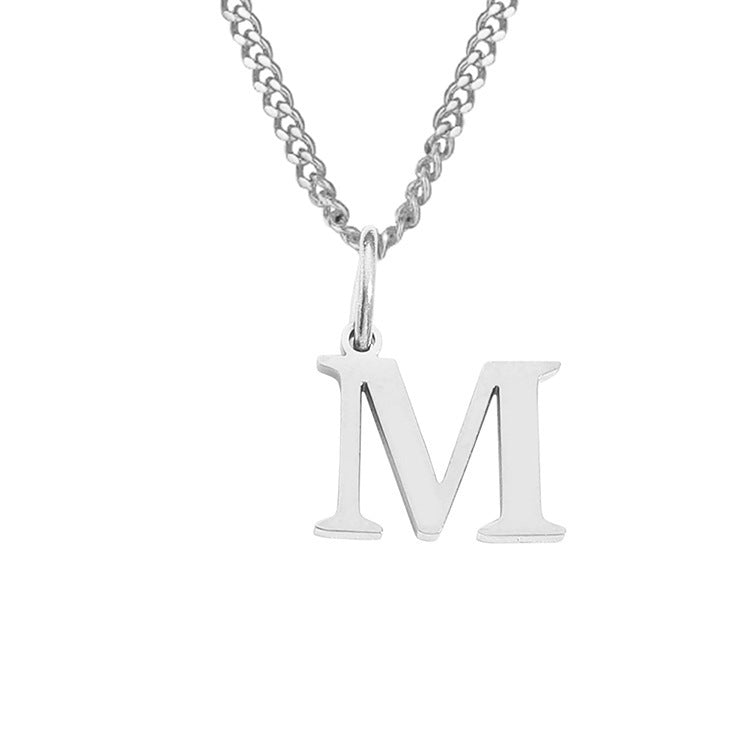Colar de Aço Inoxidável com 26 Letras (Banhado a Ouro 14K)
