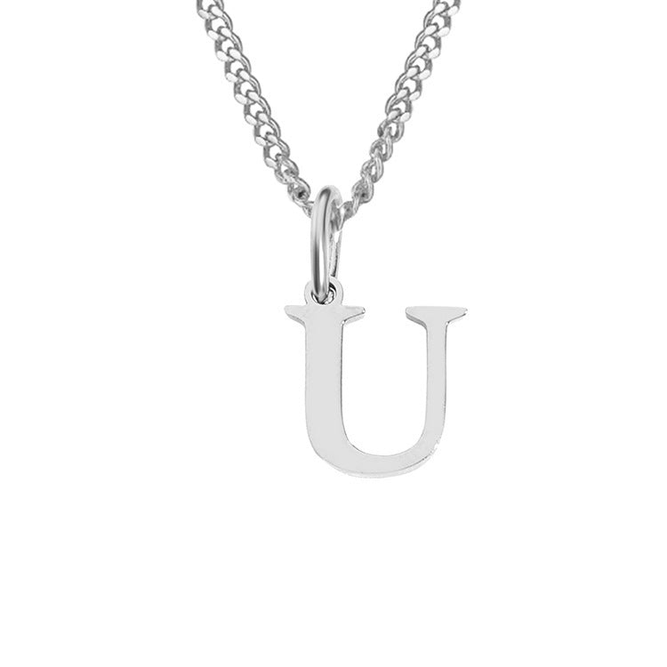 Colar de Aço Inoxidável com 26 Letras (Banhado a Ouro 14K)