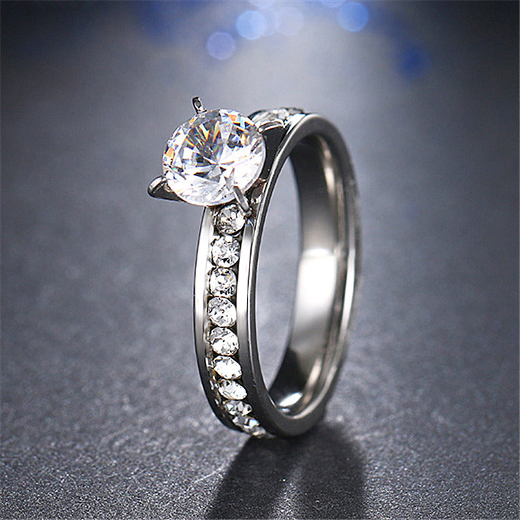 Anel de Diamantes com Strass
