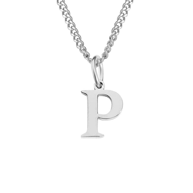 Colar de Aço Inoxidável com 26 Letras (Banhado a Ouro 14K)
