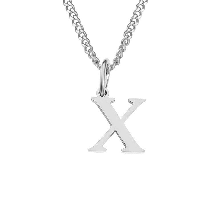 Colar de Aço Inoxidável com 26 Letras (Banhado a Ouro 14K)